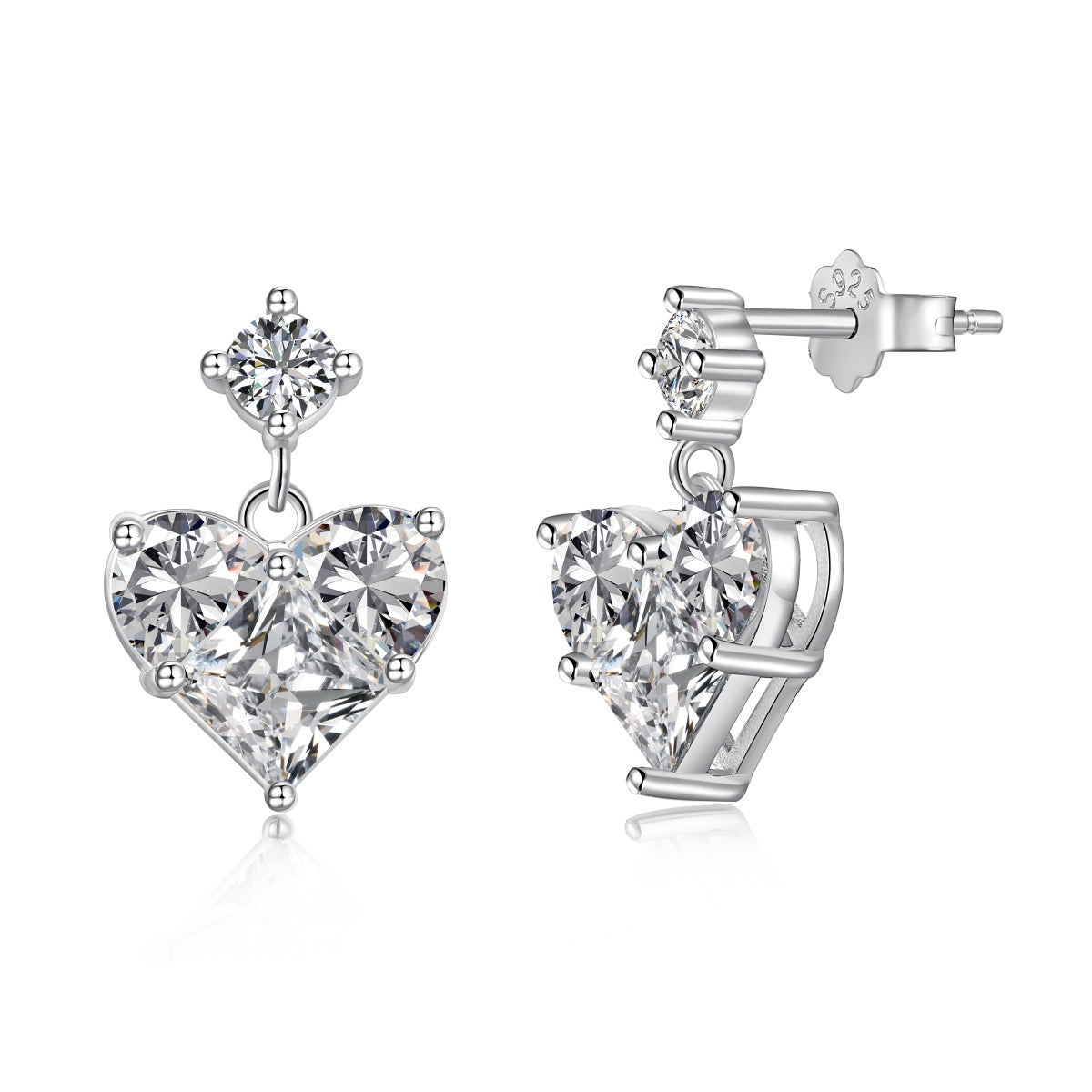 Big Heart Stone Earrings