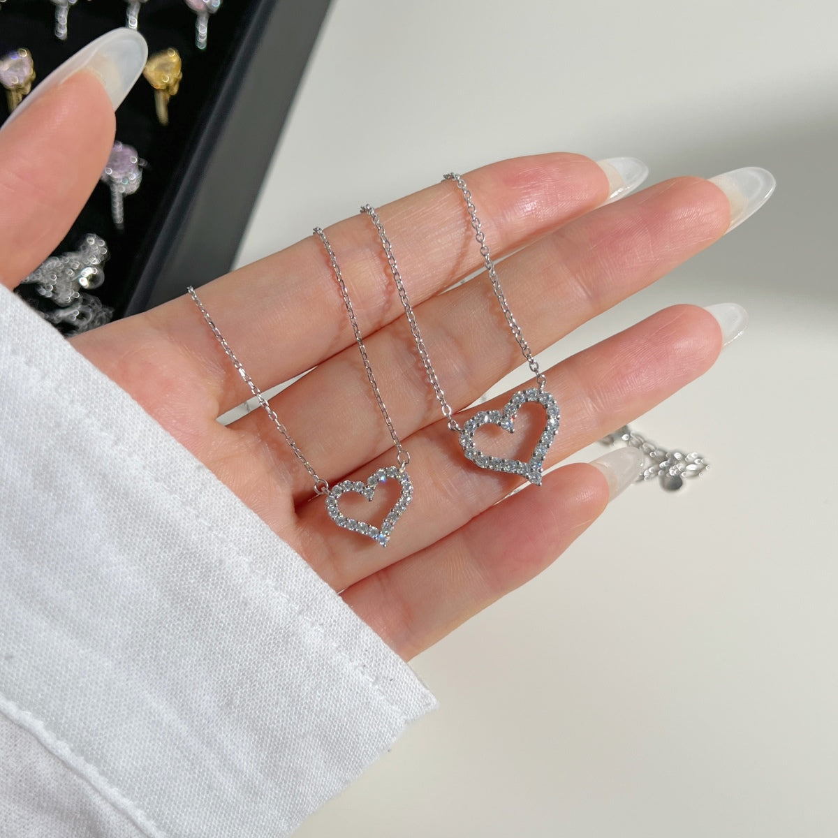 Bubble Stone Heart Necklace