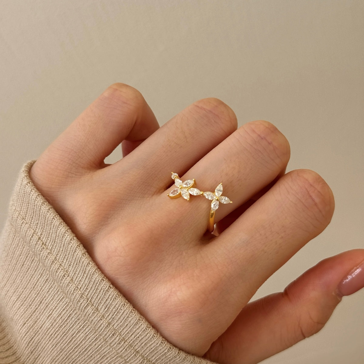 Double Flower Ring