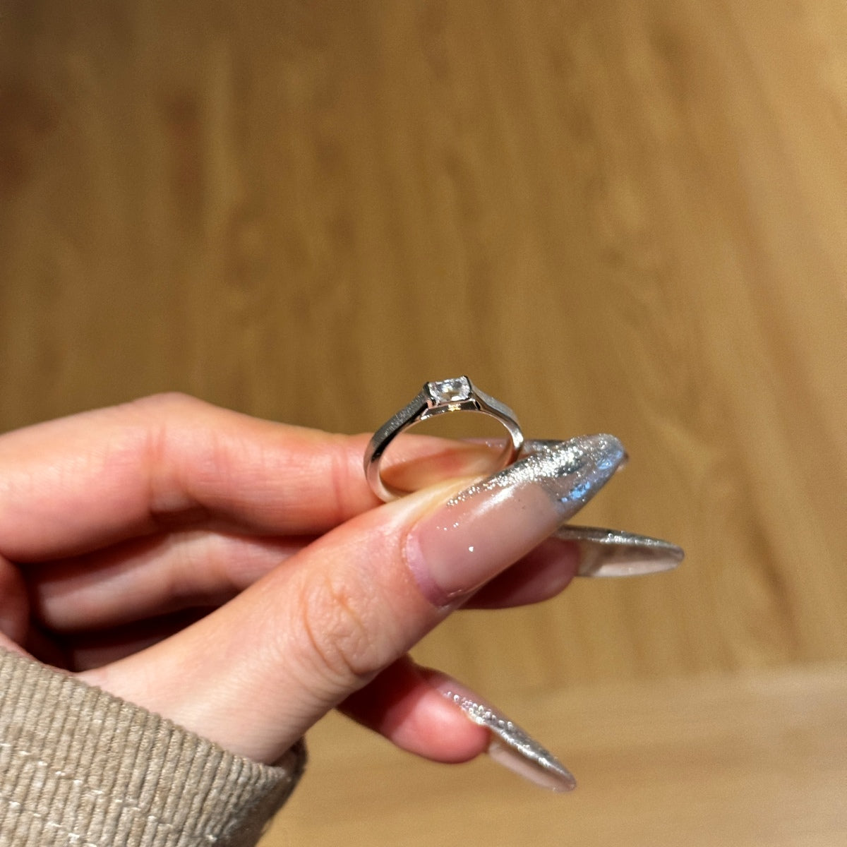 Solitary Stone Band Ring