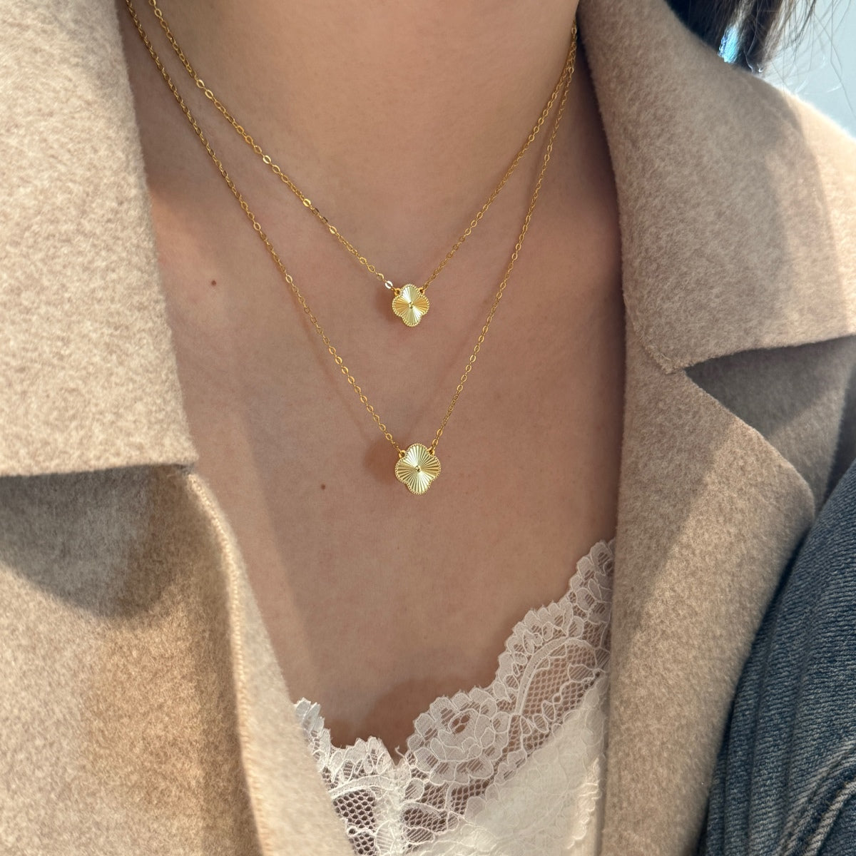 Single Solid Clover Necklace
