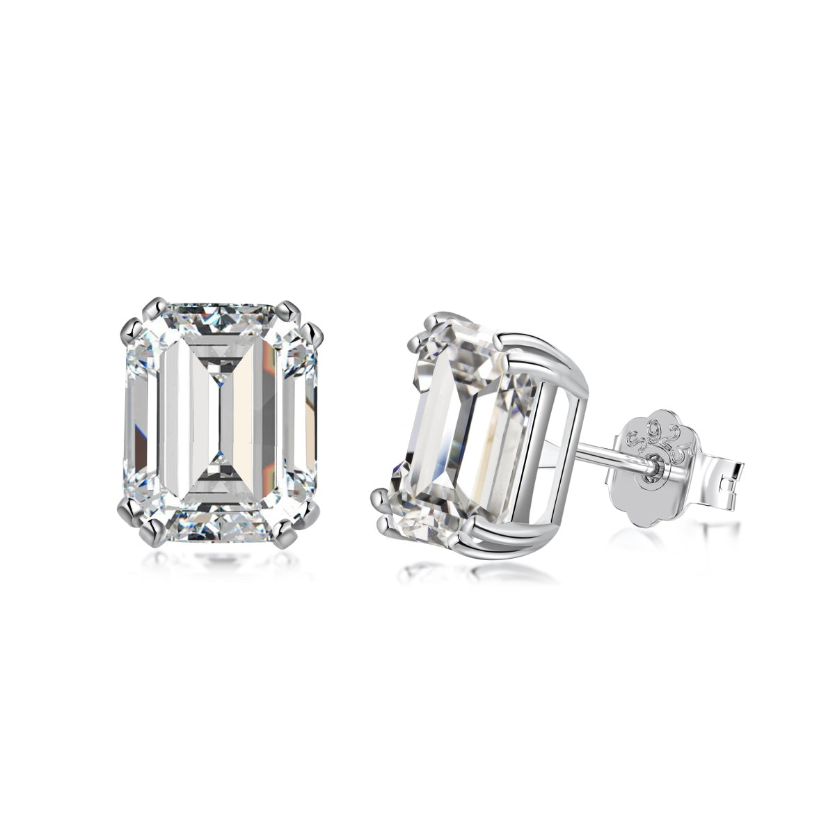 Emerald Cut Studs