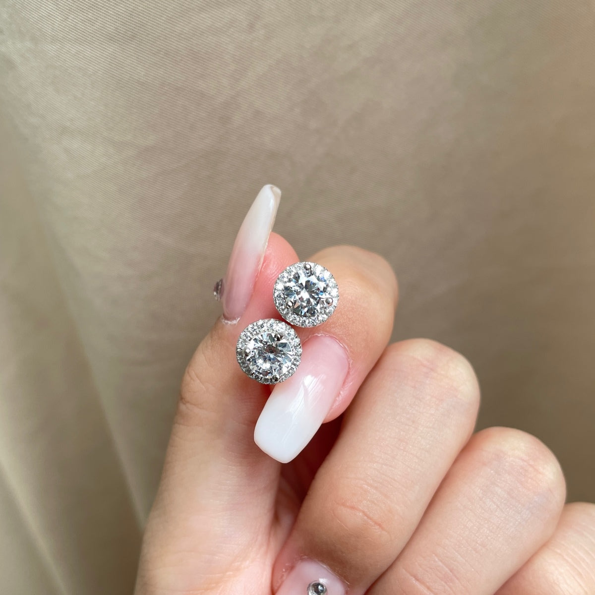 Round Shape with Round Stone Earrings
