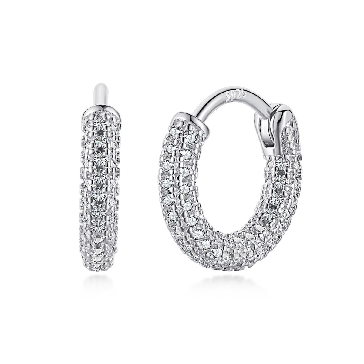 Mini Hoop with Stone Earrings