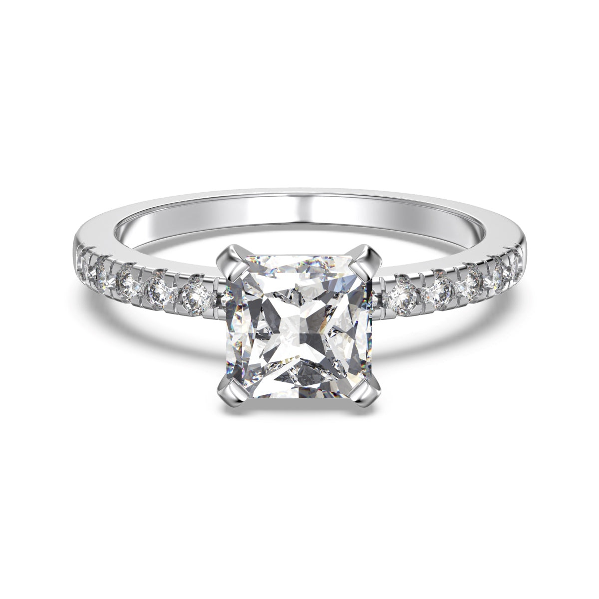 Sterling Silver Square Stone Ring
