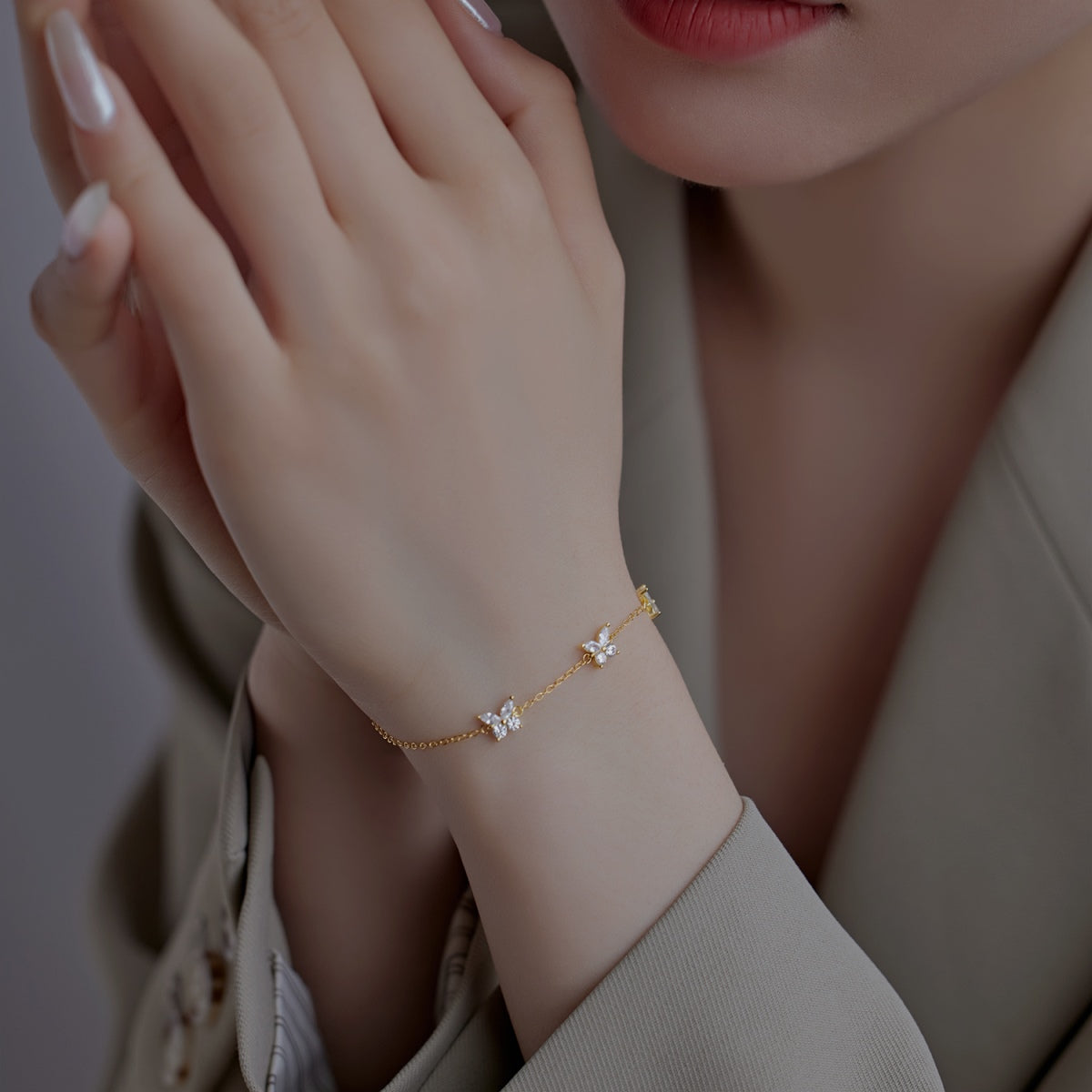 Big Stone Butterfly Bracelet