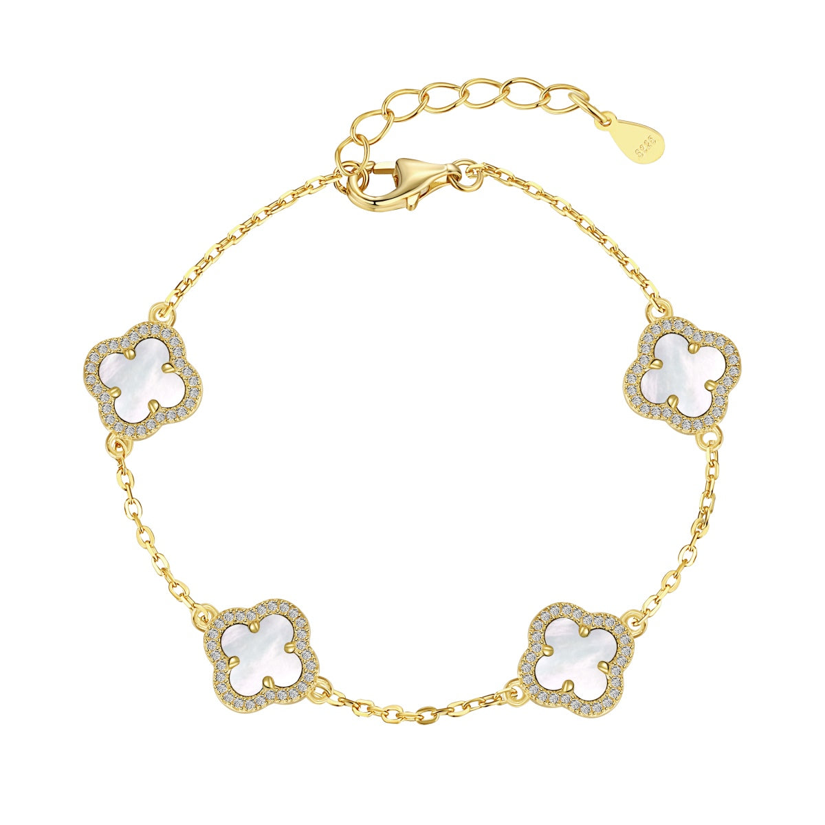 Mother Of Pearl Clover Bracelet