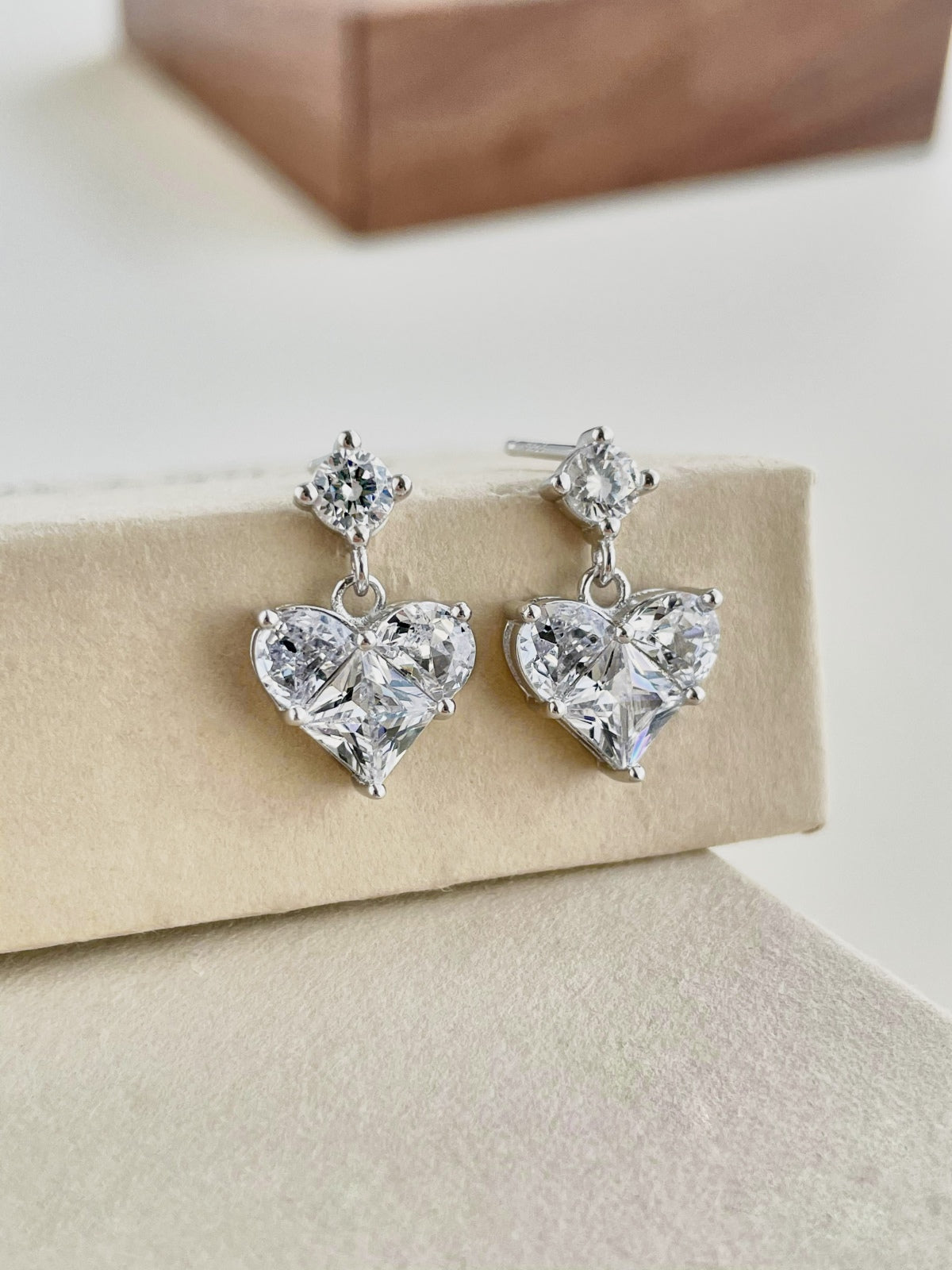 Big Heart Stone Earrings