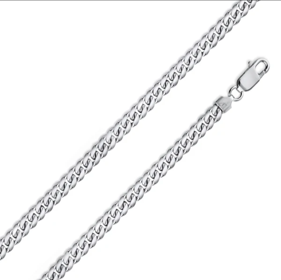 Silver Miami Cuban Bracelet - 8" 4mm