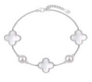 White Clover & Pearl Bracelet
