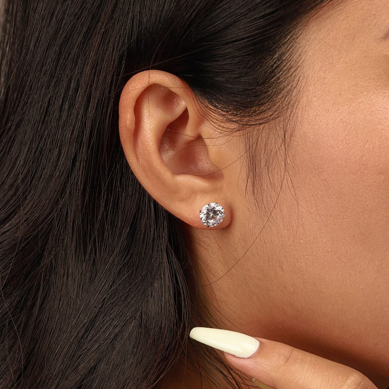 Big Round Stone Earrings