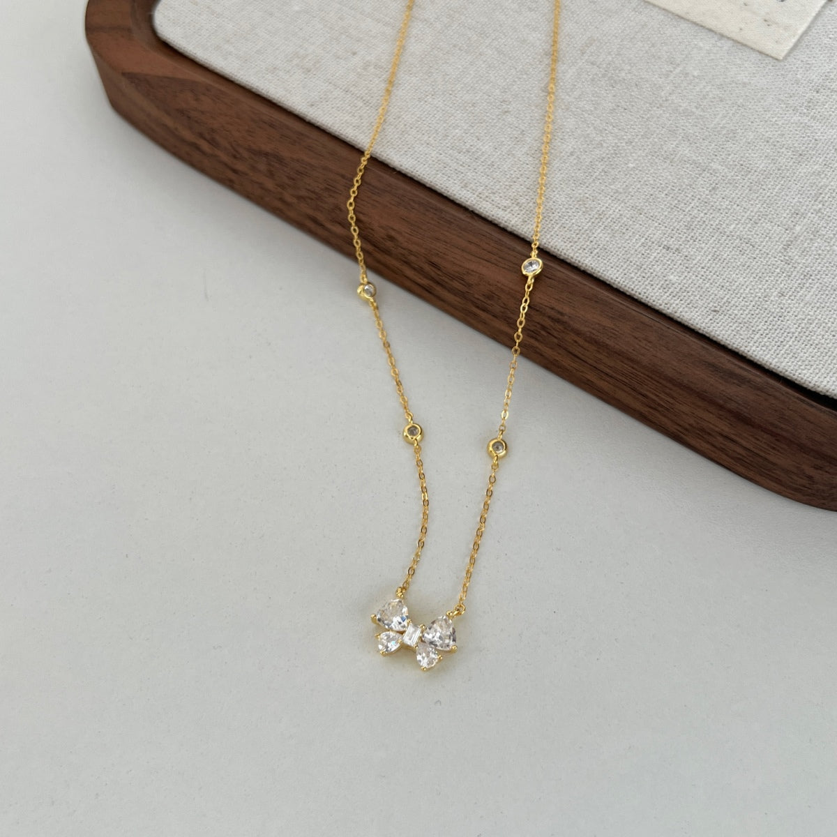 Gold Bow Necklace | Bow Pendant Necklace | NobleJade