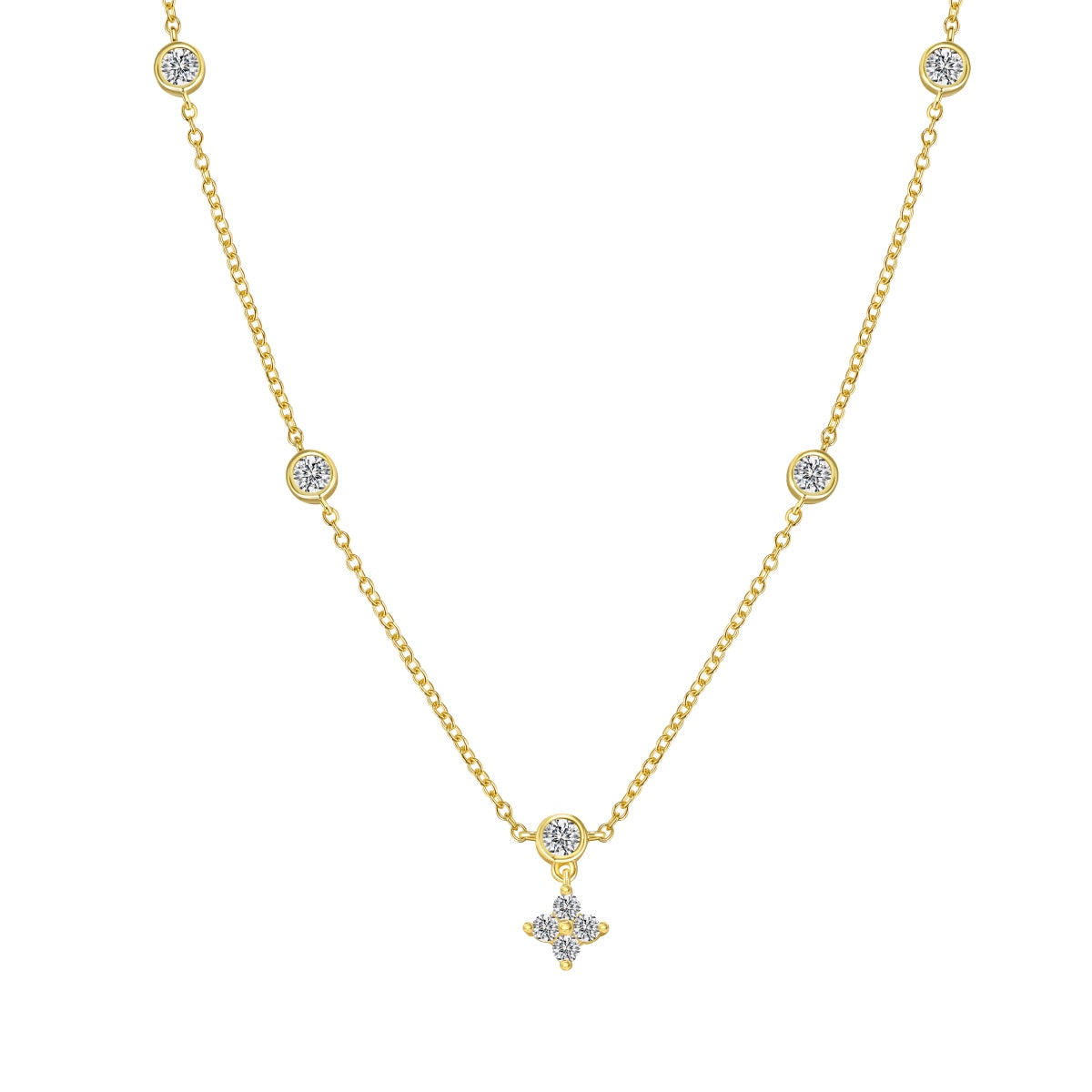 Small Clover with beads Necklace