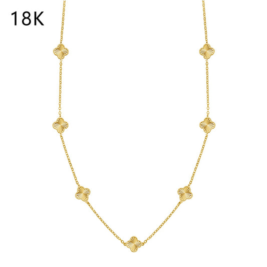 Multi Solid Clover Necklace