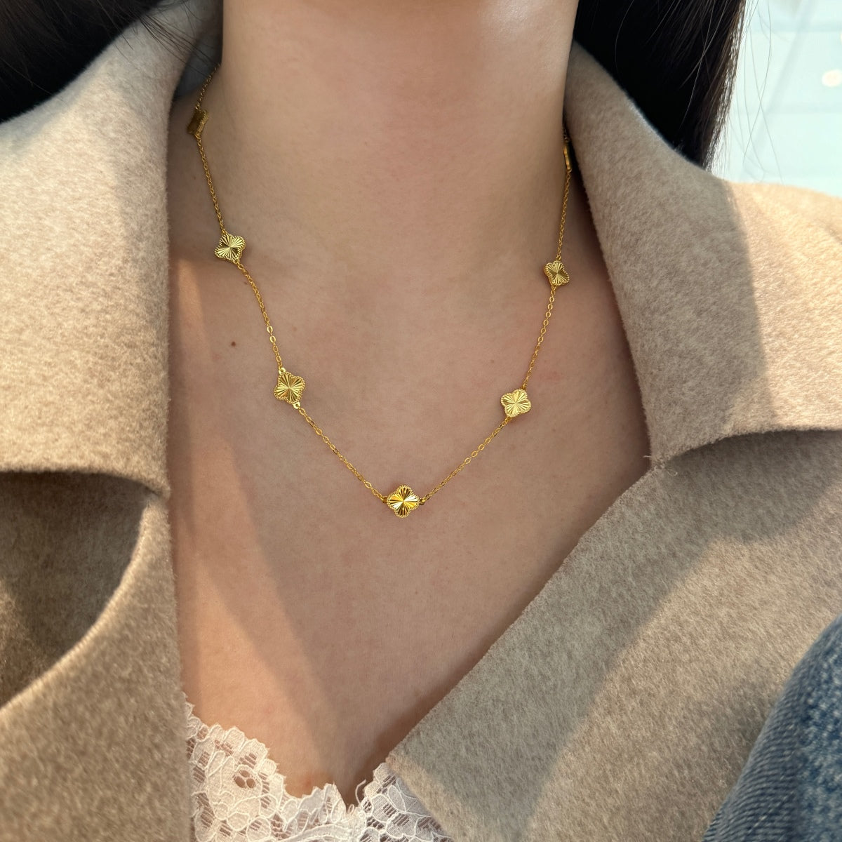 Multi Solid Clover Necklace