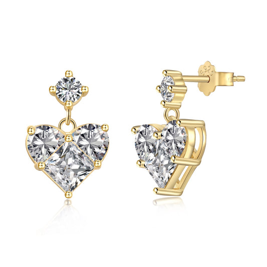 Big Heart Stone Earrings
