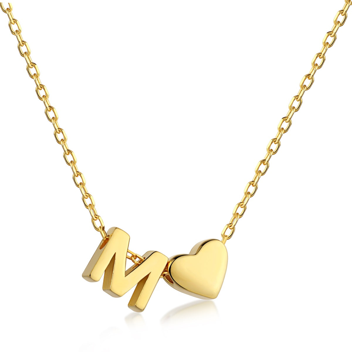 Gold Initial Heart Necklace | Initial Heart Necklace | NobleJade