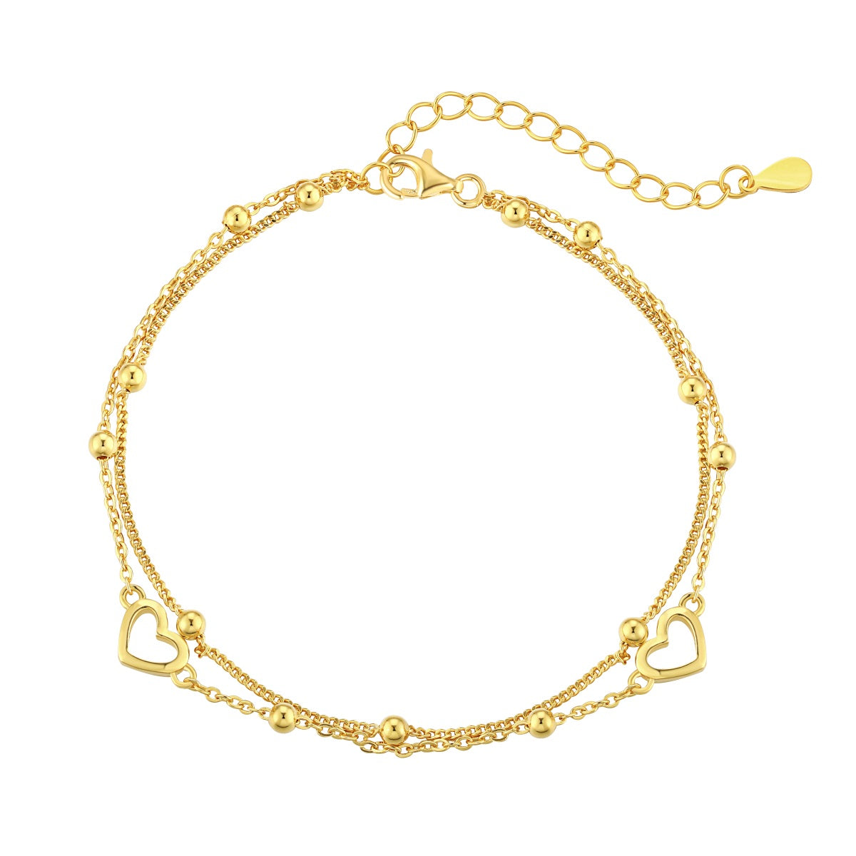 Gold Heart Assorted Bracelet | Gold Heart Bracelet | NobleJade