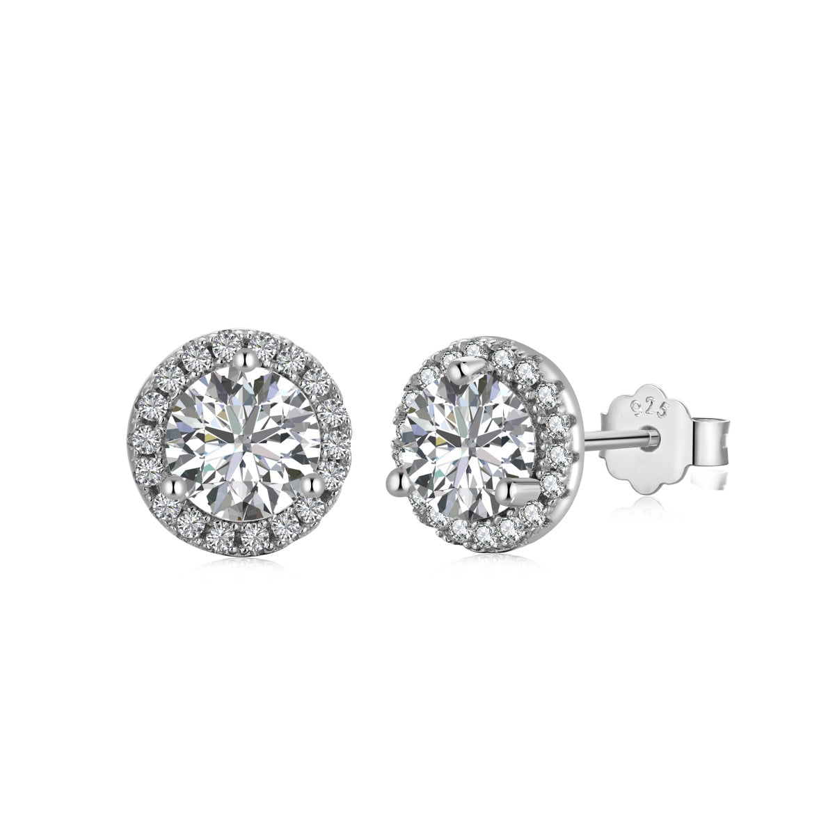 Round Shape with Round Stone Earrings