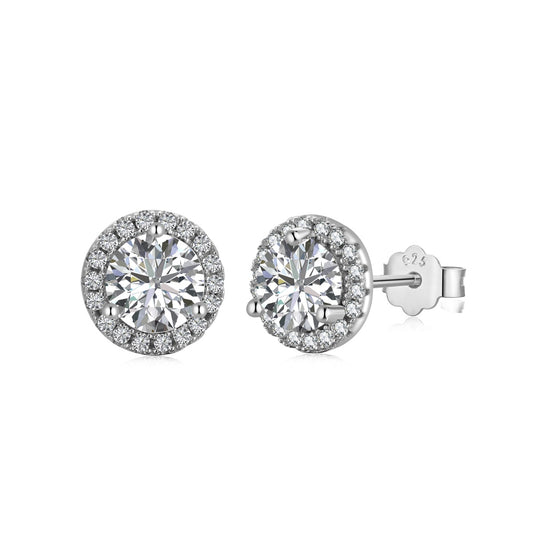 Round Shape with Round Stone Earrings