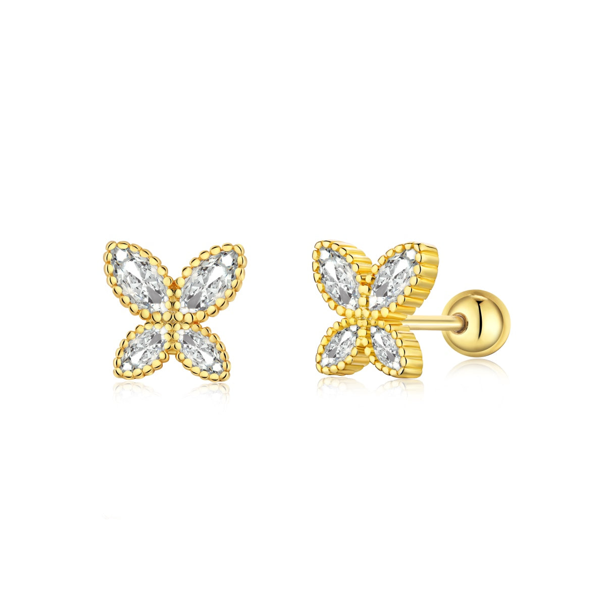 Gold Butterfly Earrings | Butterfly Earrings Gold | NobleJade