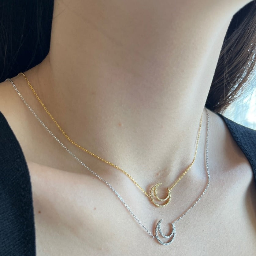 18K Gold Plated Moon Crescent Necklace