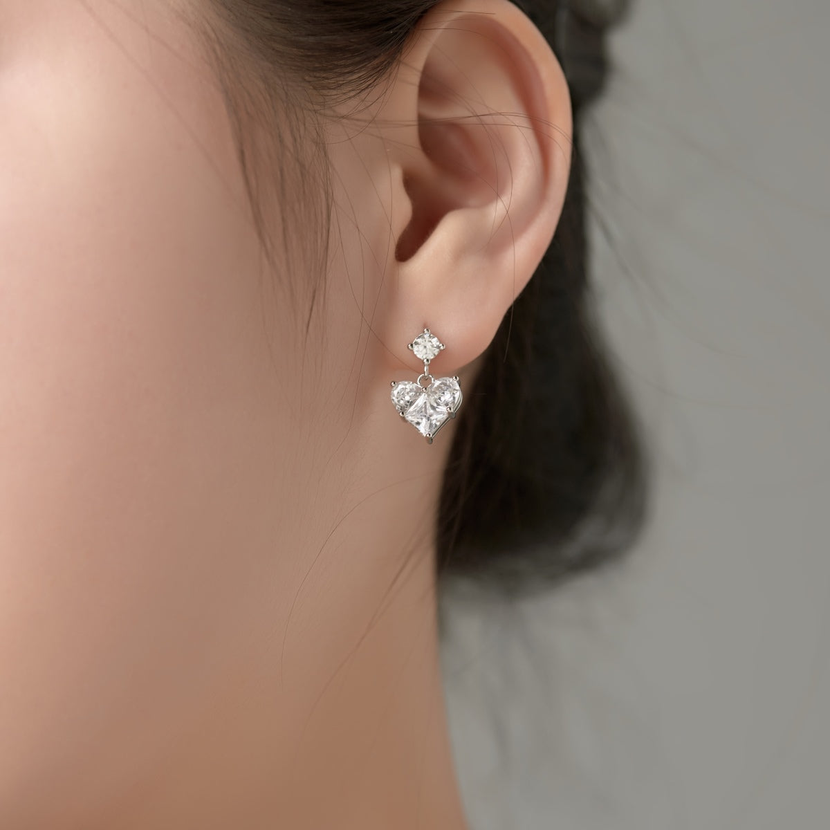 Big Heart Stone Earrings