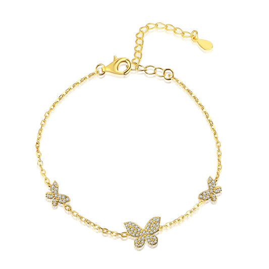 Gold Butterfly Bracelet | Butterfly Charm Bracelet | NobleJade