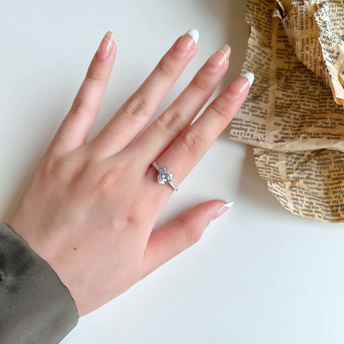 Sterling Silver Heart Shaped Ring