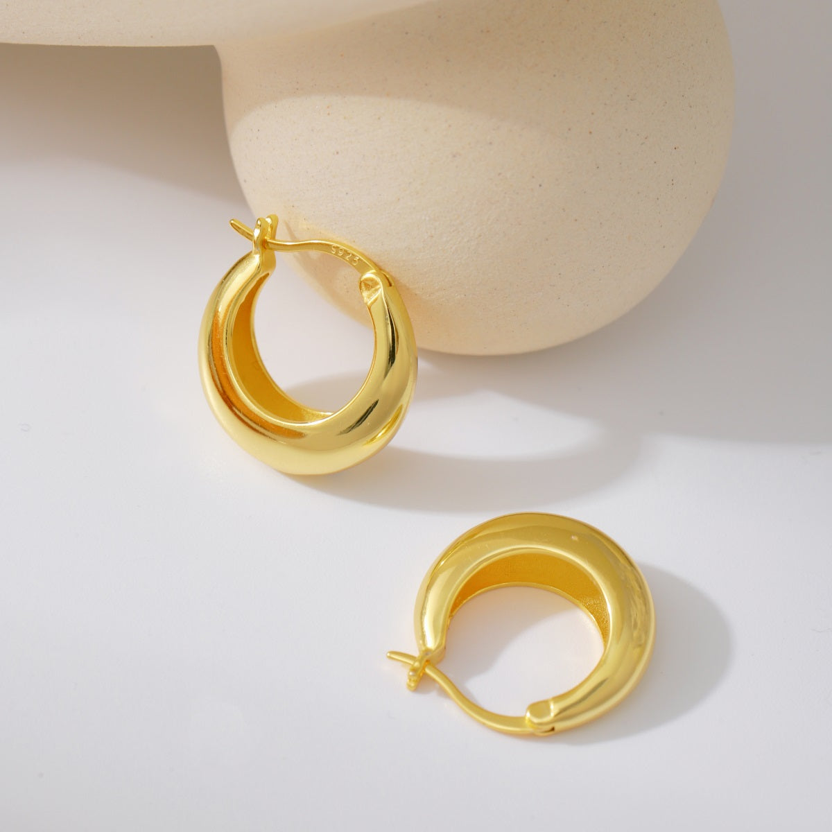 18K Gold Plated Hoop Earrings