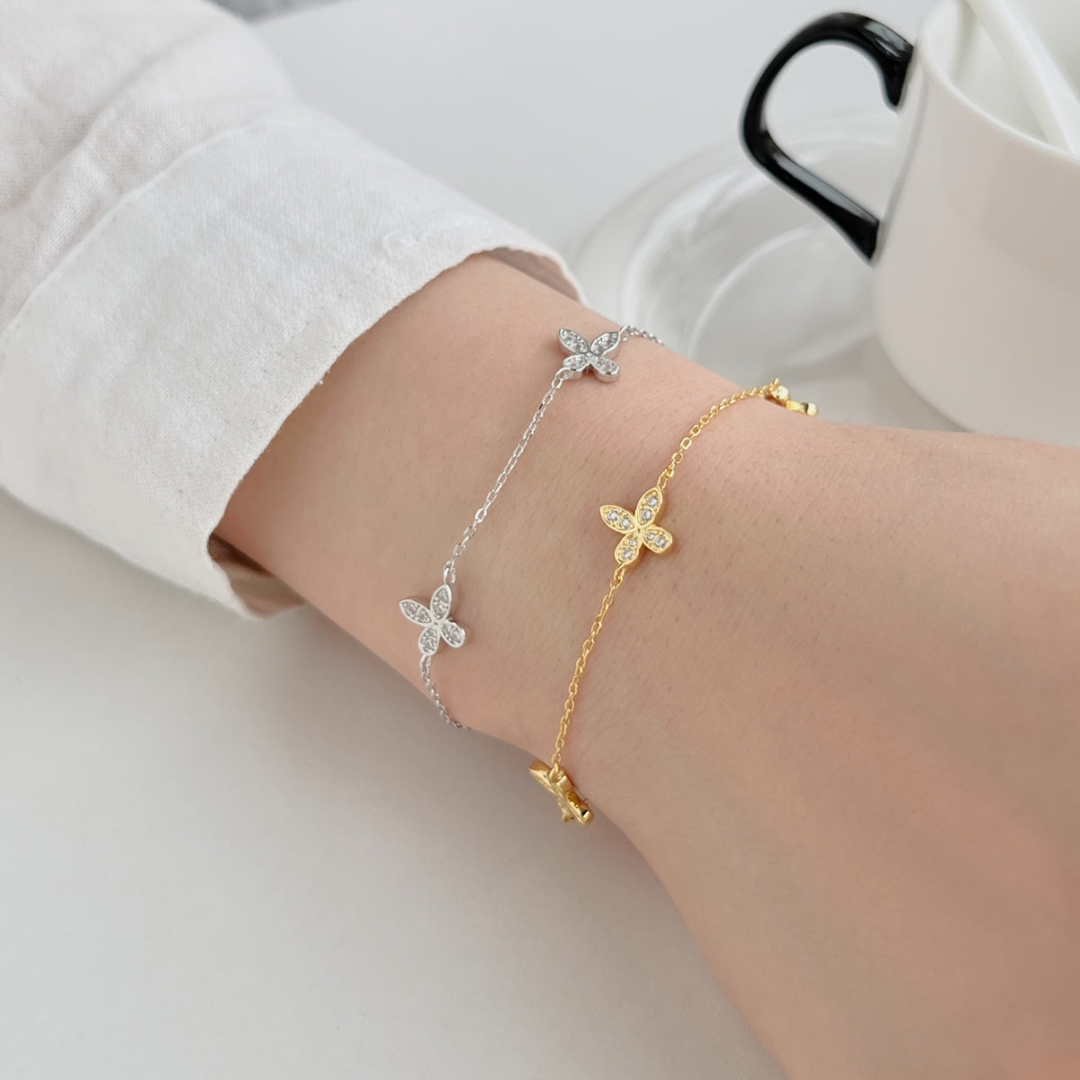 18K Gold Plated Leaf Bracelet