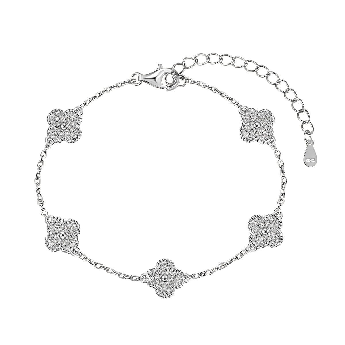Micro Pave Clover Bracelet