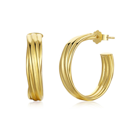 Gold Twisted Hoop Earrings | Twisted Hoop Earrings | NobleJade