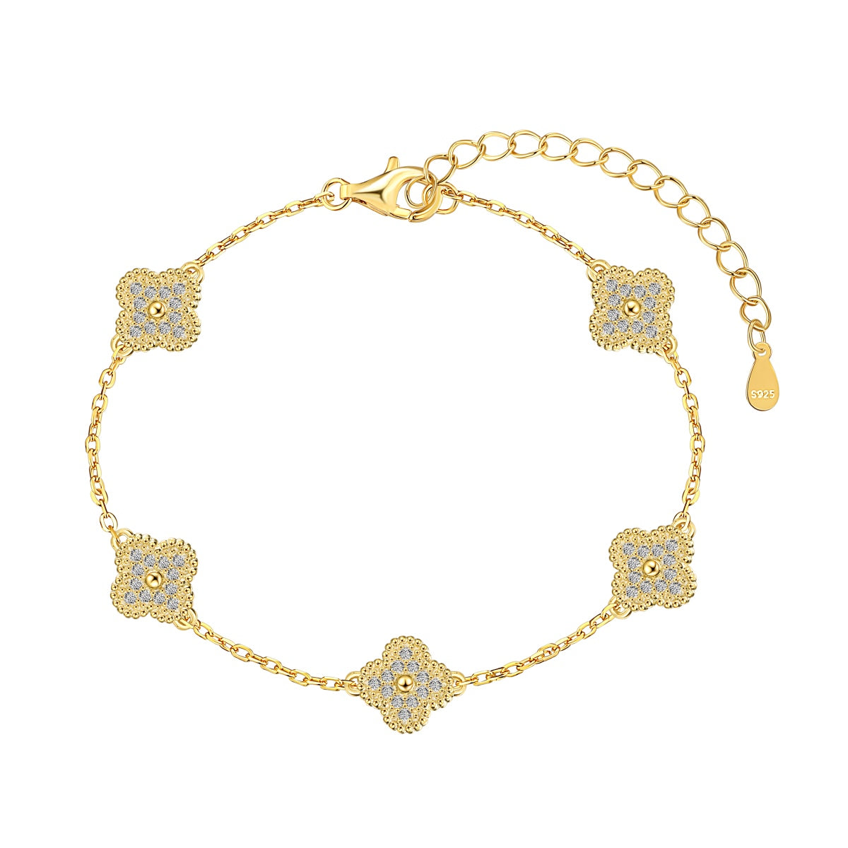 18K Gold Plated Multiple Clover Bracelet