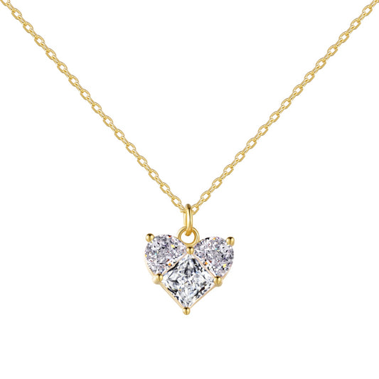 18K Gold Plated Heart Stone Necklace