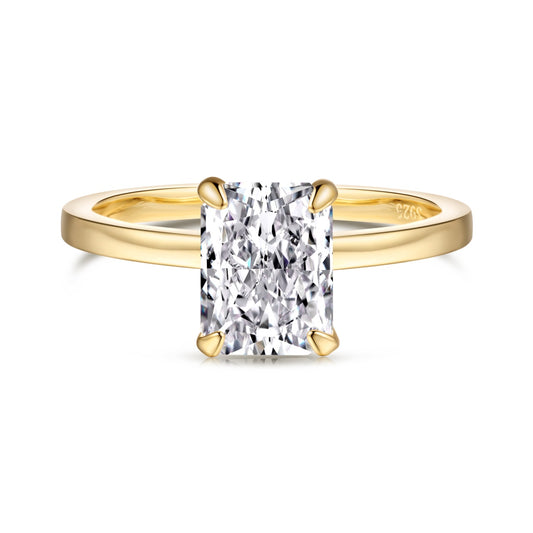 18K Gold Plated Radiant Cut Ring