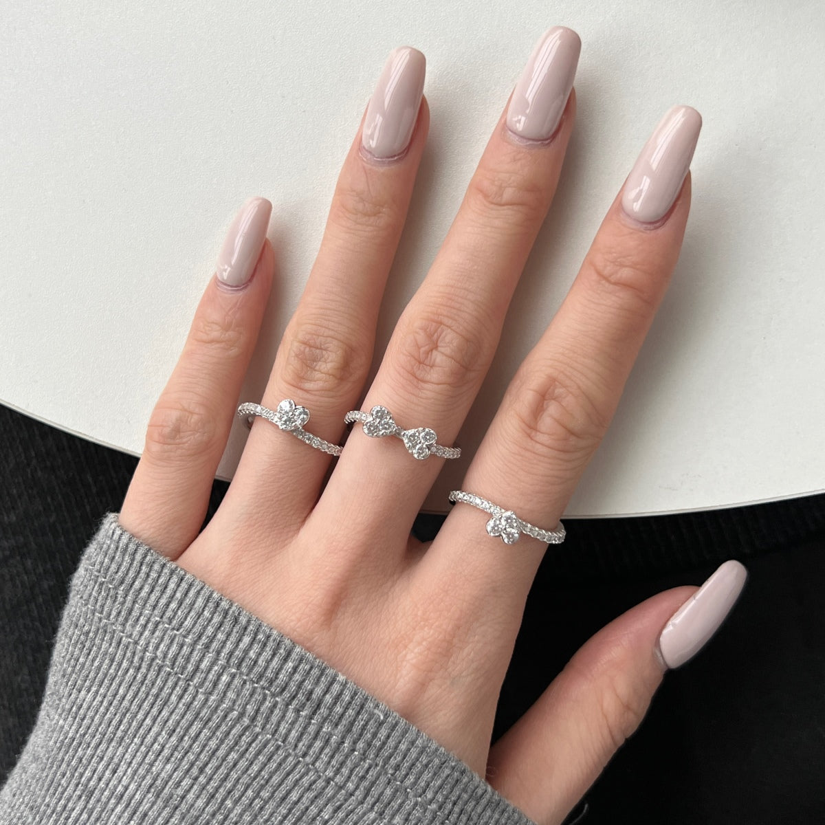 Triple Detachable Heart Ring Set