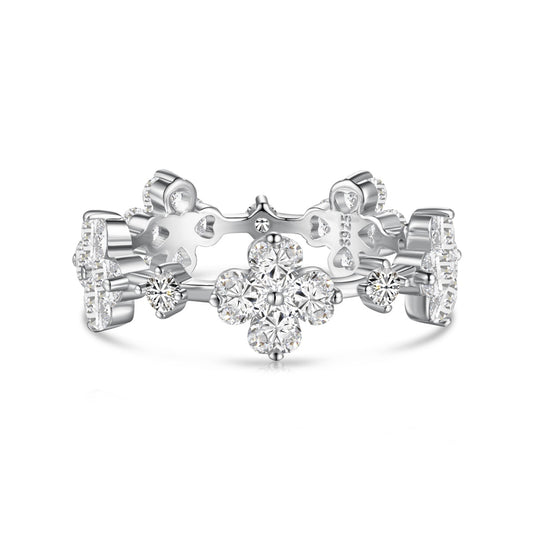 Sterling Silver Small Clover Ring
