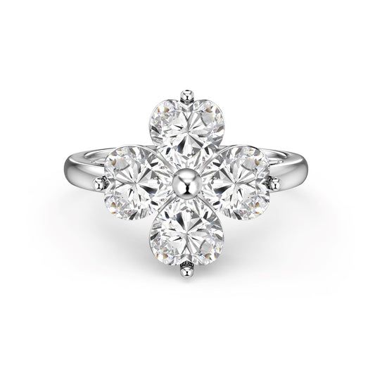 Sterling Silver Clover Groot Ring