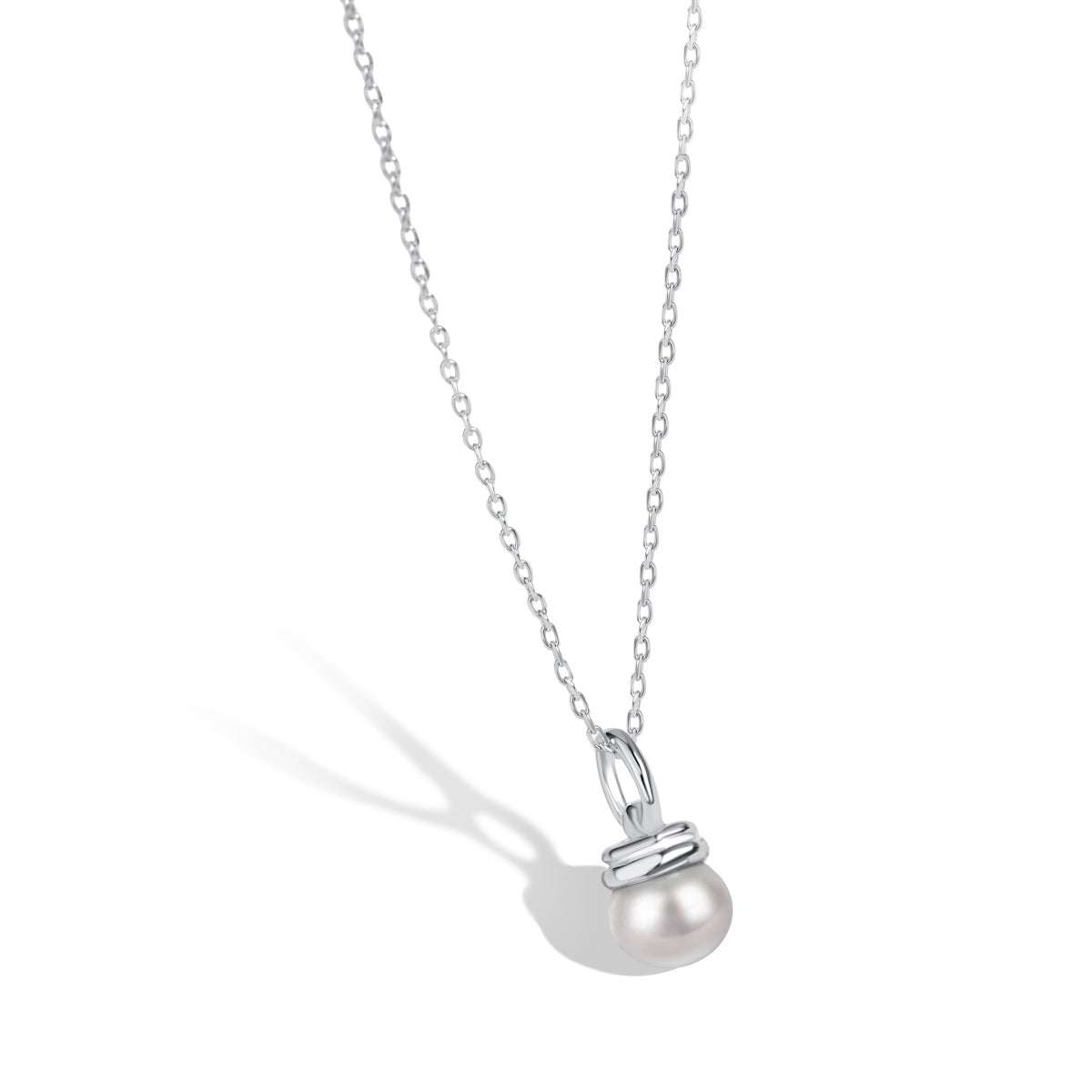 Sterling Silver Single Pearl Necklace