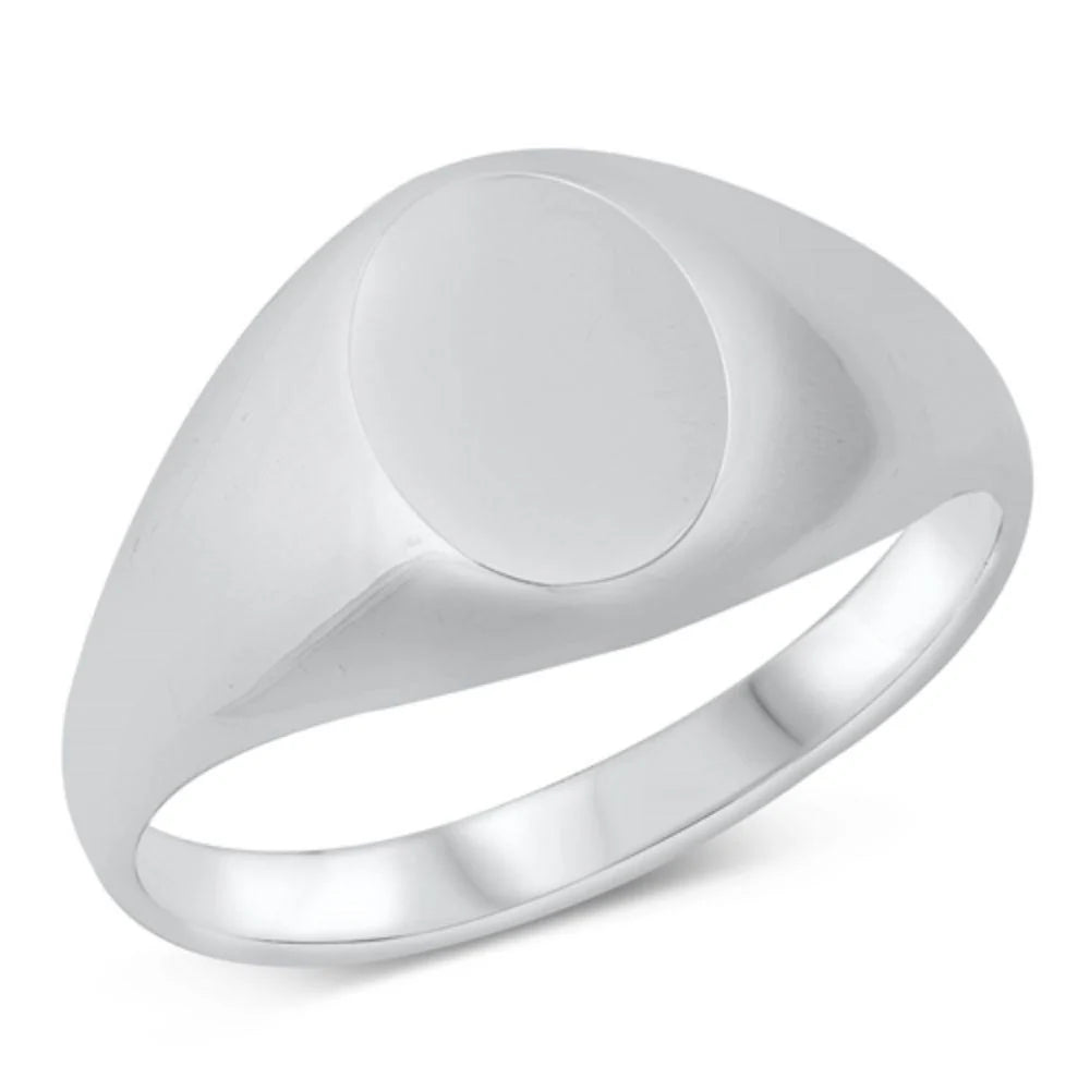 Sterling Silver Plain Oval Ring