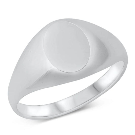 Sterling Silver Plain Oval Ring