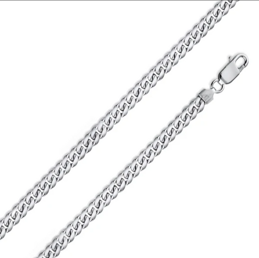 Silver Miami Cuban Bracelet - 8" 4mm