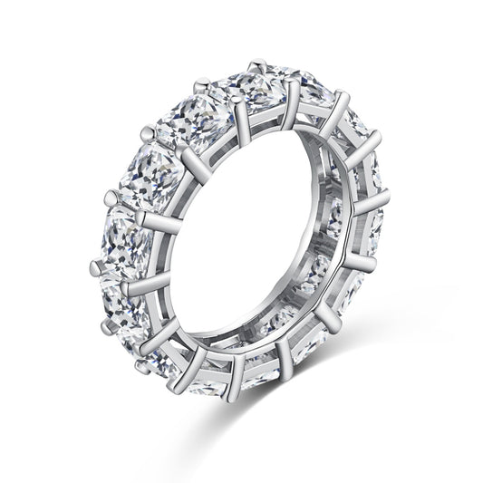 Sterling Silver Square Stone Eternity Ring